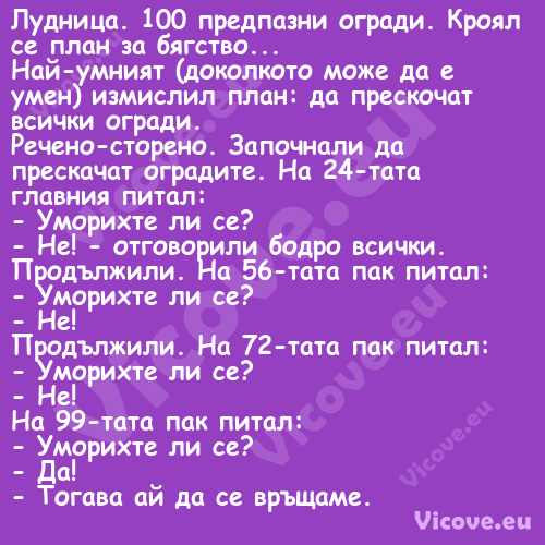 Лудница. 100 предпазни огради. ...