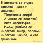 В аптеката се втурва запъхтян ч...