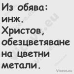 Из обява:инж. Христов, обез...