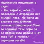 Адвокатска пледоария в съда: ...