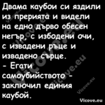 Двама каубои си яздили из прери...